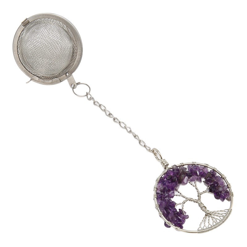 Tea Infuser Artificial Crystal Stone Tea Strainer Stainless Steel Diffuser