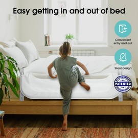 NUTIKAS Baby Bed Rail Guard for Toddlers -46" Toddler Bed Rails for Twin, Full, Queen, King Bunk Size Bed Swing Down Bedrail Extral Tall Child Safety Side Railing Guards for Kids