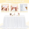 MODFUNS White Table Skirts for Rectangle Tables 6ft Chiffon Table