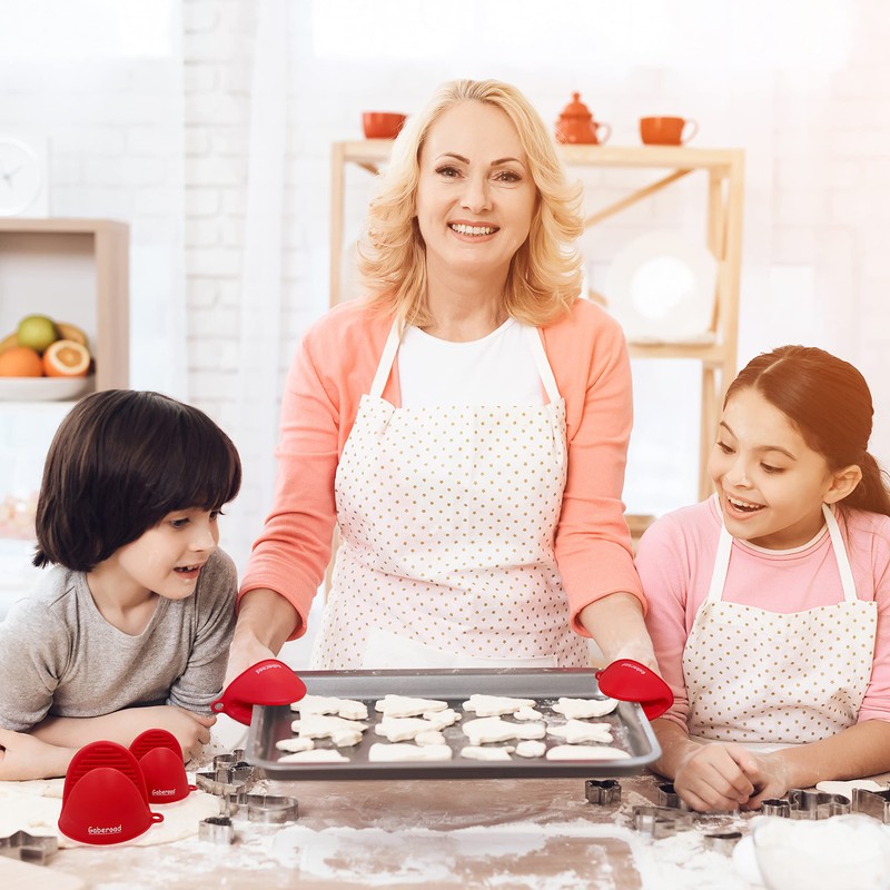 Gaberoad Thickened Mini Silicone Oven Mitts Heat Resistant, Rubber Oven