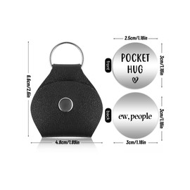 Ew, People Funny Pocket Hug for Introverts - Cute Couples Gift - Funny Gift - Introverts Unite w/Leather Case Keychain #PH37