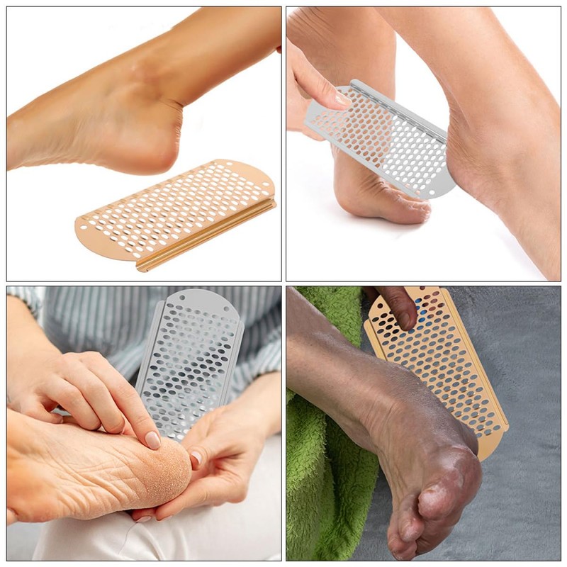 FRCOLOR 2-piece Stainless Steel Foot Scraper Exfoliator for Foot File