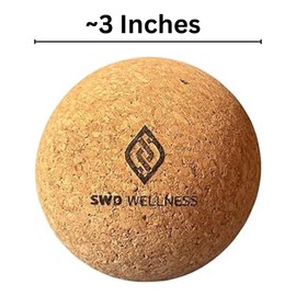 Cork Massage Ball for Myofascial Release, Trigger Point Therapy and Tight Muscles. Treats Plantar Fasciitis, Back Pain, Shoulder Pain, Neck Pain - SWD Wellness (Cork Massage Ball)