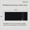 Dulepax-RV Slide Out Awning Fabric Replacement-(46" x 110", Black- Fabric
