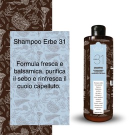 VELSA - Extra Balsamic Herbal Shampoo 31, Cleansing, Soothing, Nourishing for Healthy and Strong Hair - 100% Made in Italy