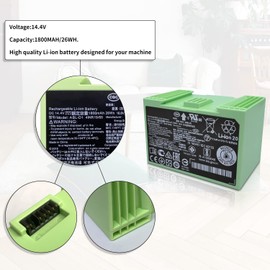 for iRobot Roomba e e5 e6 e5150 e5152 e6198 and i i3 3150 i3+ 3550 i4 4150 i4+ 4552 i6 I7 i7158 i7+ 7150 7550 i8 Plus Replacement Lithium Ion Battery ABL-D1 4624864 4INR19/65 DC 14.4V 1800MAH/26WH