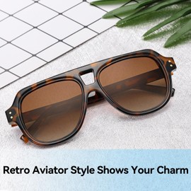 Dollger Retro Polarized Aviator Sunglasses for Men Women Fashion Classic Designer Gradient Brown Sunglasses Shades