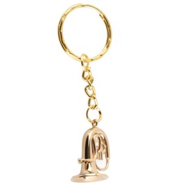Brass Tuba Key Chain Miniature Golden Musical Instrument Key Chains for Graduation Birthday