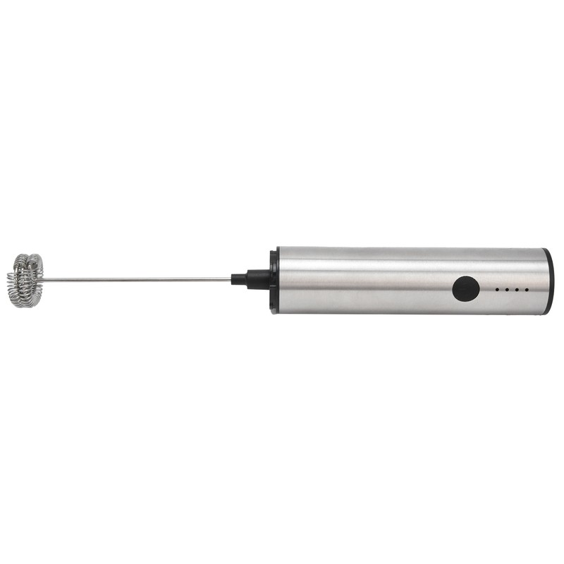 Stainless Steel Electric Milk Frother Handheld Egg Beater USB Charging