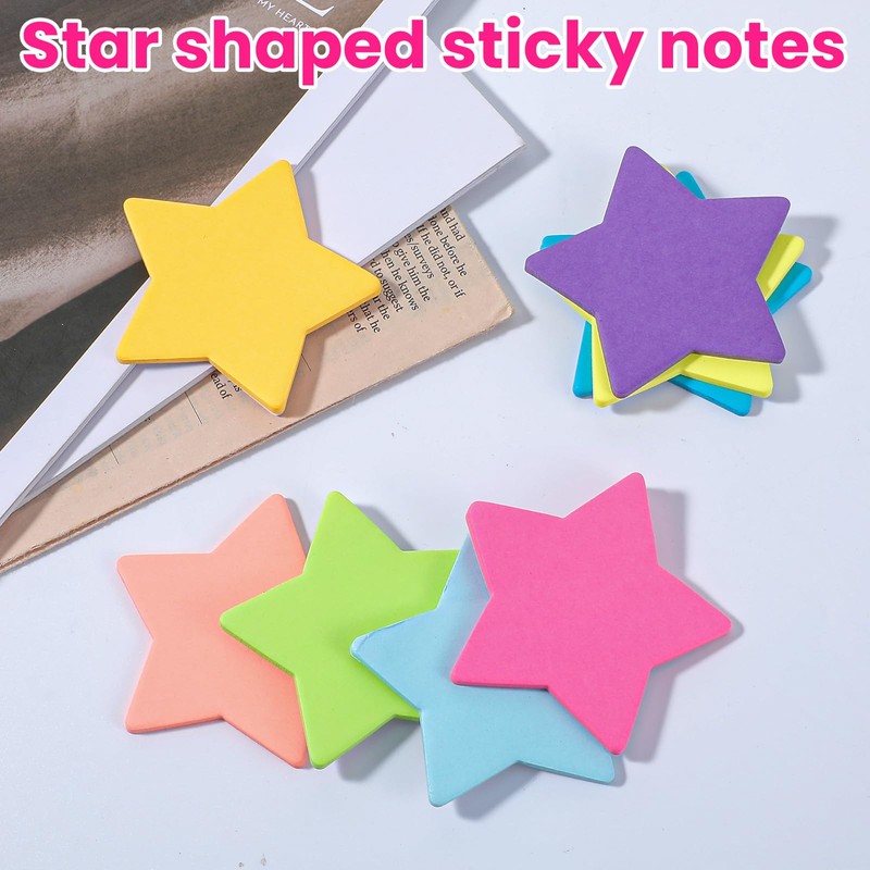 240 Sheets Pastel Sticky Notes Set 8 Color Star Shape