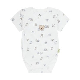 Steiff Boys' Short-Sleeved Wrap Bodysuit, bright white