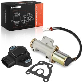 A-Premium Idle Air Control Valve IAC + Throttle Position Sensor TPS Compatible with Nissan Pickup 1995 1996, 2.4L
