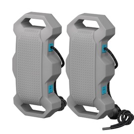 YimSting Boat Fenders, Boat Bumpers for Docking Upgraded EVA Boat Fenders for Docking with Nylon Rope, and Fixed Lock Fit for Pontoon, Bass, Jon, Ski, Jet Ski, PWC and Fishing Boats, Gray 2 Pcs