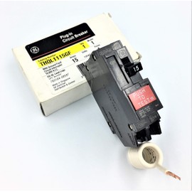 General Electric GETHQL1115GF GE THQL1115GF 1P 15A 120V GFCI CB, Black