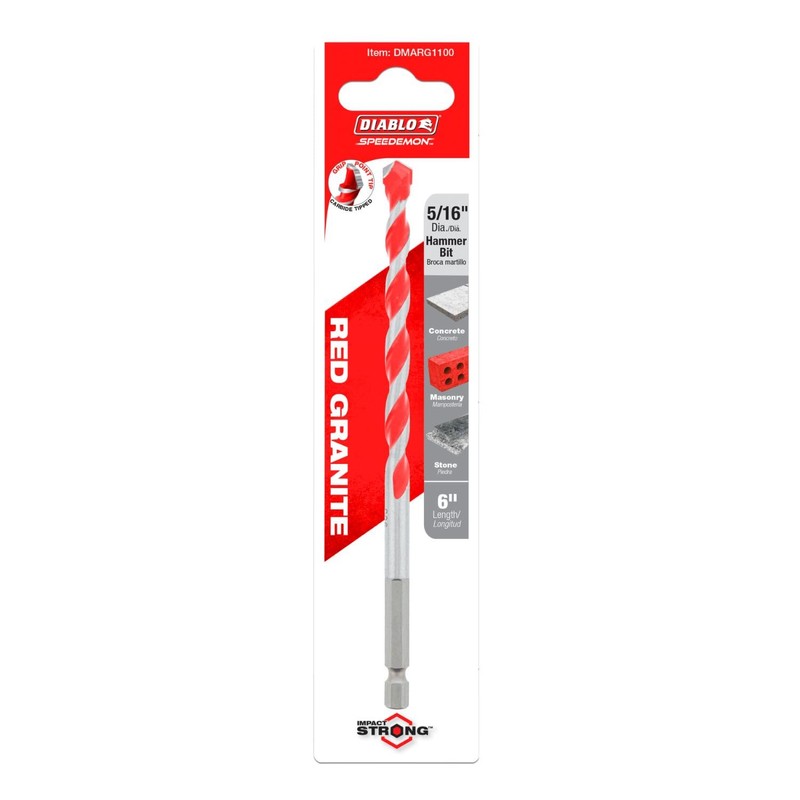 Diablo SPEEDemon Red Granite Carbide Tipped Hammer Drill Bit for