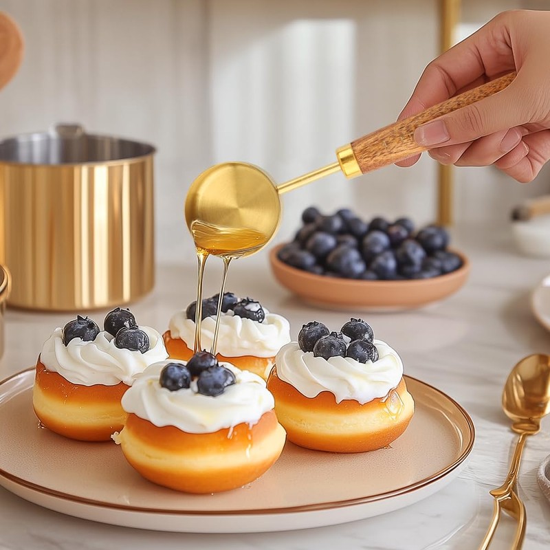 Gold Measuring Cups and Spoons Set of 8, Stackable Stainless