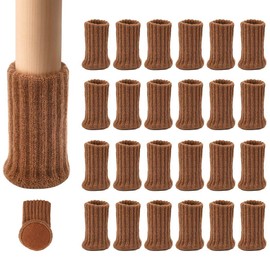 Ezprotekt furniture socks, pack of 24, knitted furniture/chair leg protectors, non-slip protectors to prevent scratches, noise and easily move furniture, light brown, brown, .