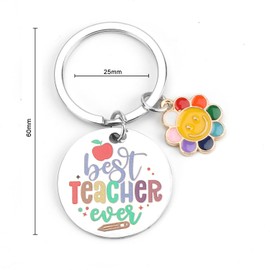 Stainless Steel Flower Keychain, Colorful Floral Keyring for Car Keys, Gift for Women, Teachers and Friends, Ideal as Birthday, Christmas or Unique Gifts for Her, Keyrings for Women