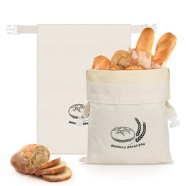 Beeswax Bread Bags for Sourdough Storage, 2 Packs Reusable Containers for Homemade Bread, Linen Beeswax Container to Keep Fresh, Large Loaf Storage Container with Liner