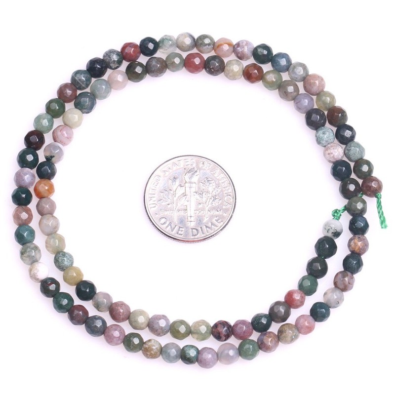 abalorio semipreciosas para bisutería, hechas a mano, bricolaje, 4mm/Faceted Indian