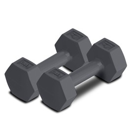 RBX Vinyl Coated Hand Weight Dumbbell Set (3lbs each) - Hex Shaped, Roll Free for Body Building/Sculpting/Strength Training Exercise, Cement Filled, (Set of 2)