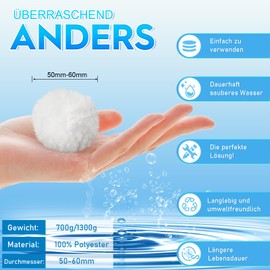 vewicokop Pool Filter Balls 700 g, Polysphere Filter Balls for Sand Filter Systems, Pool Filter Balls Can Replace 25 kg Filter Sand for Swimming Pool, Filter Pump, Aquarium, Sand Filter System
