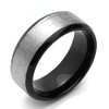 DoubleAccent 8MM Comfort Fit Titanium Wedding Band Beveled Edges Black
