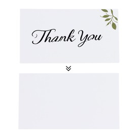 200Pcs 2" x 3.5" Thank You Cards, Small Business Card with Green Branches for Packaging Supplies