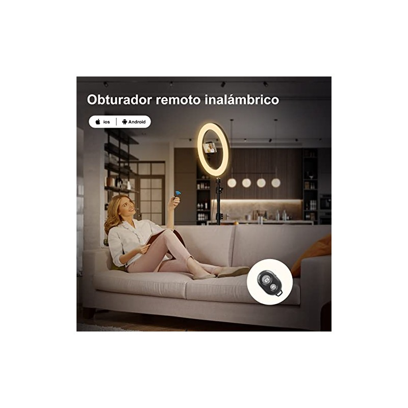 KOSCHEAL Aro de Luz con Tripie 10, hasta 1.8 m,