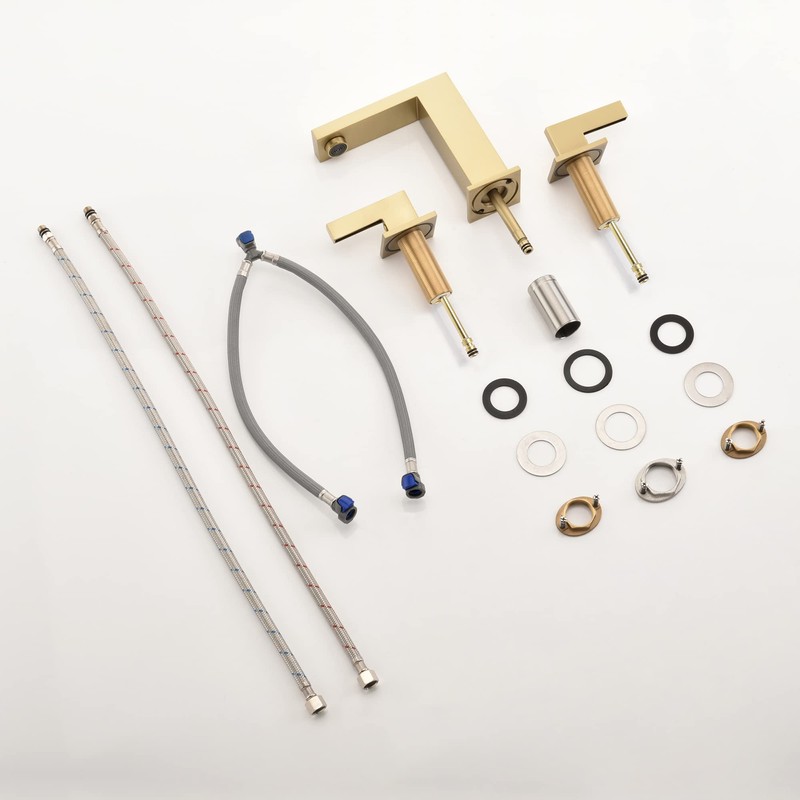 sumerain Brushed Gold 8 Inch Widespread Bathroom Faucet 2 Handle