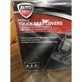 Auto Drive 4-Piece Padded Truck Seat Covers Black Brand New