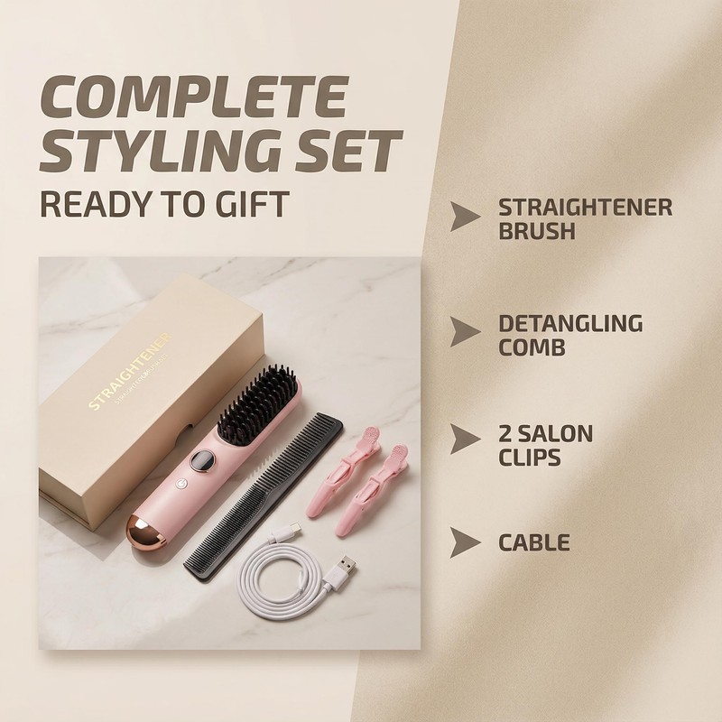 Pink Latest Hairdressing Comb, 2026 Upgraded Ceramic Hairdressing Comb Smooth,