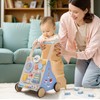 Wooden Baby Walker, Baby Push Walker with Montessori Toy for
