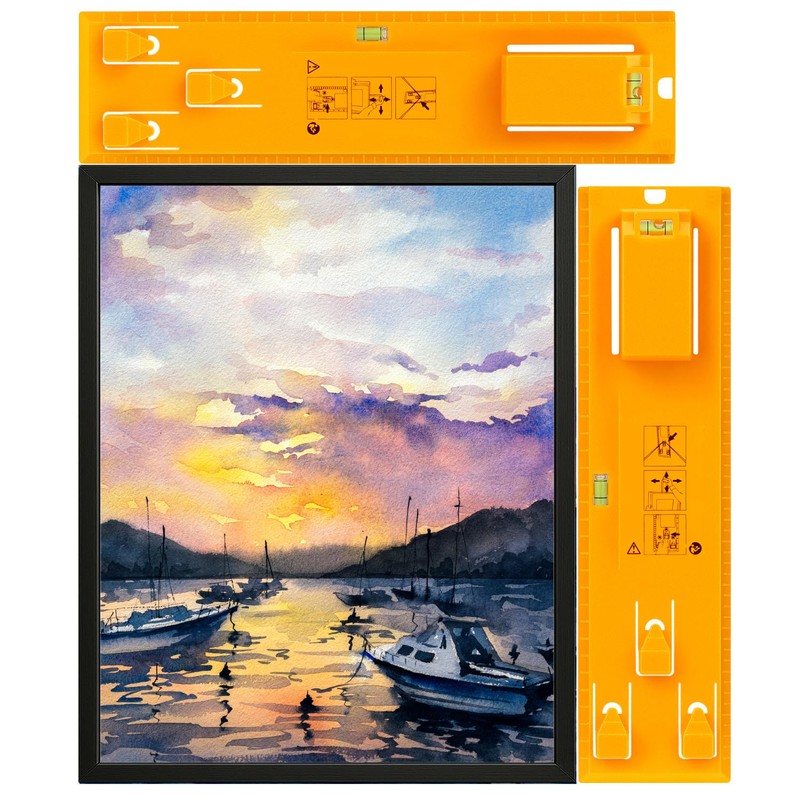 QWORK® Picture Hanging Tool with Built-in Levels – Easy Hang