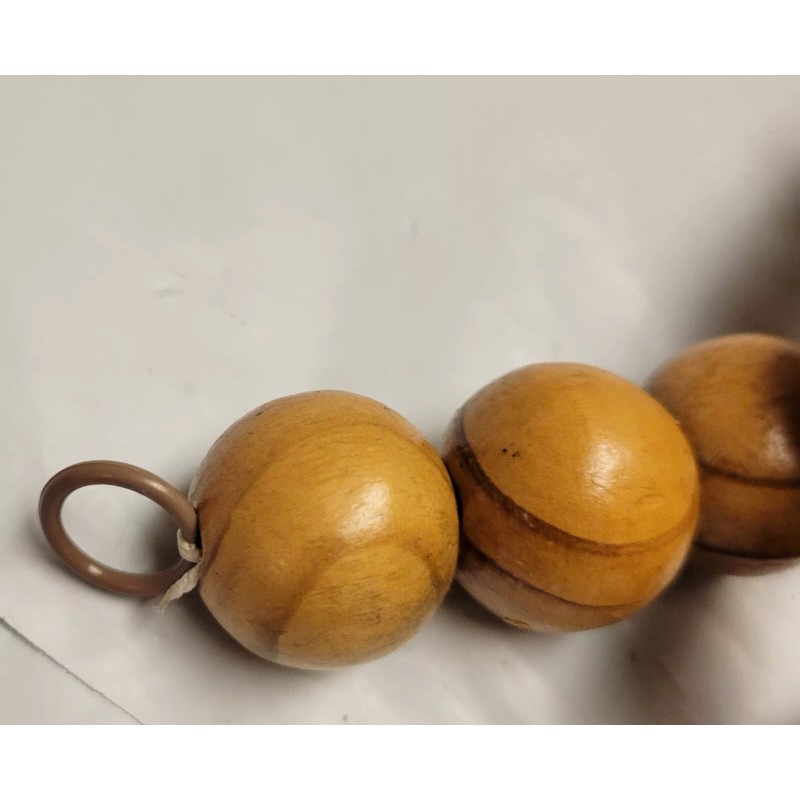 Cracker Barrel Brown Wood Bead Garland 6’ Christmas Beaded Wooden