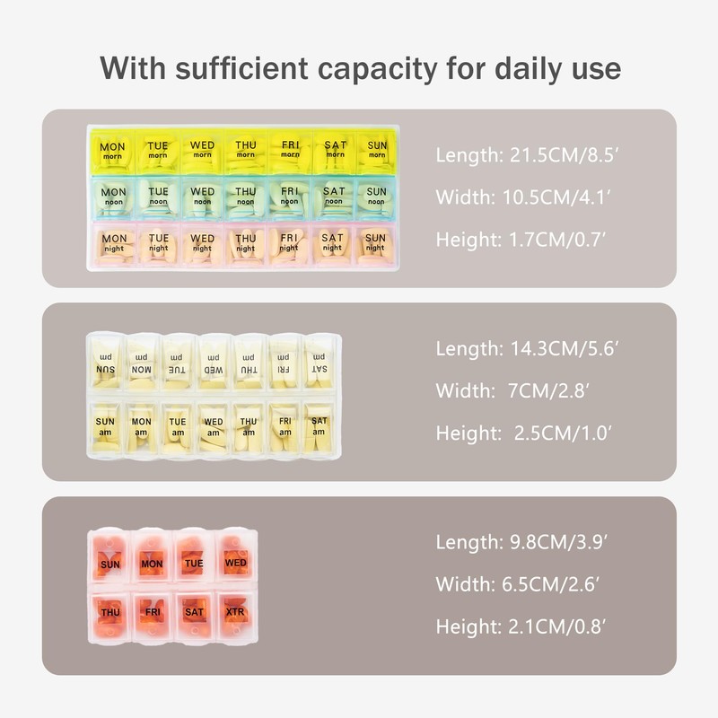 Travel Pill Case for Purse with Weekly Pill Organizer 3