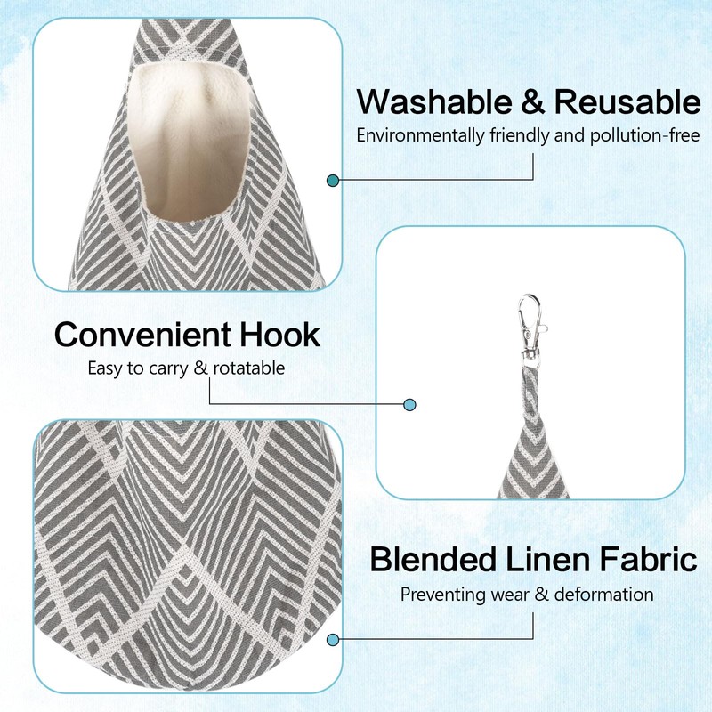 Peg Bag for Washing Line with Hanger, Washable Conical Peg