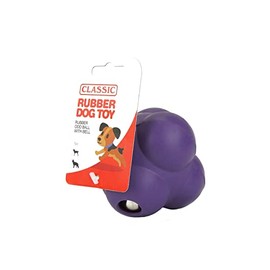 CLASSIC Odd Ball with Bell Rubber Dog Toy - 95mm - Purple