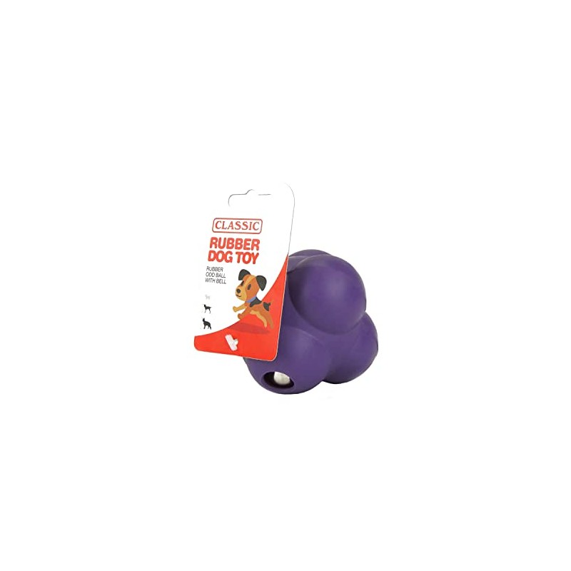 CLASSIC Odd Ball with Bell Rubber Dog Toy - 95mm