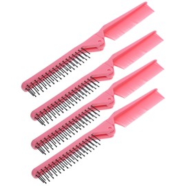 BIUDECO Travel Portable Comb Outdoor Hair Comb Foldable Plastic Detangler Brush 4 Pack