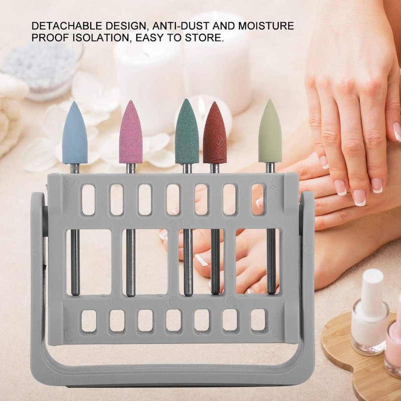 16Holes Manicure Drill Bits Holder,Nail Polishing Heads Display Case,Nail Drill
