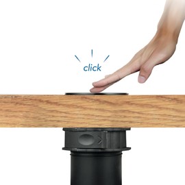 Electraline 62586 Extendable Pop Up Desk / Table Power Strip 2 Schuko Sockets Standard Diameter 60mm 2m Cable Schuko Plug Black Stainless Steel Housing