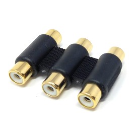 DRUT Phono RCA to RCA Coupler Joiner Female to Female Audio Connector Cable Adaptor Gender Changer (Triple)