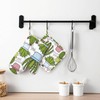 Silicone Oven Mitts and Pot Holders Sets, Home Cute Cactus
