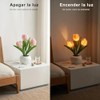 MOYAC Lámpara de Tulipanes de Mesa con 3 Flores, Luz