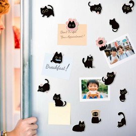 Wonninek Set of 24 Refrigerator Magnets, Cute Cats, Magnets, Stickers, Interiors, Animals, Strong Magnets, Decorations, Suitable for Home, Offices, Stores, Factories, Schools