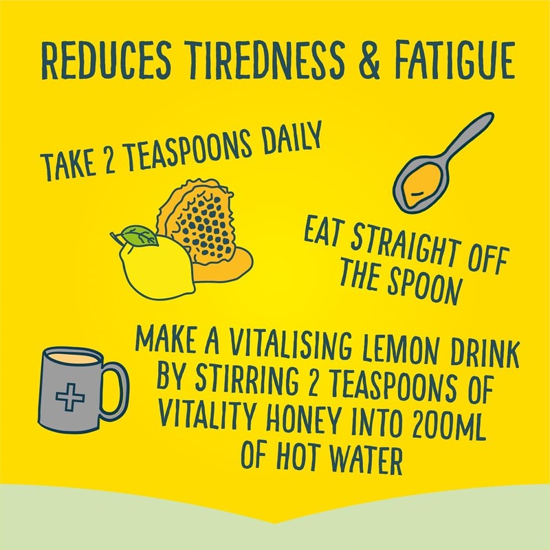 Vitality Honey with Ginseng, Lemon Extract & Vitamins B1-B12 for