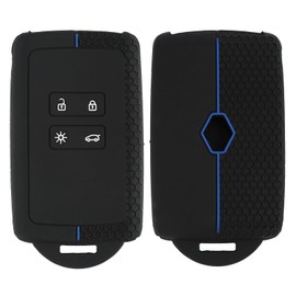 Car Key Case for Clio, Megane, Koleos, Kadjar, Kangoo, Twingo, Talisman, Captur, Espace and Dacia Duster Key Case, Protective Cover with 3 Buttons, Scratch-Resistant Blue Line, Key Case