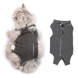 Cat Professional Recovery Suit for Abdominal Wounds or Skin Diseases, E-Collar Alternative for Cats, After Surgery Wear, Pajama Suit