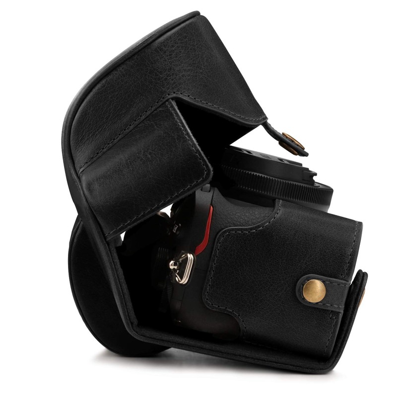 MegaGear Ever Ready MG1813 Black Genuine Leather Camera Case for